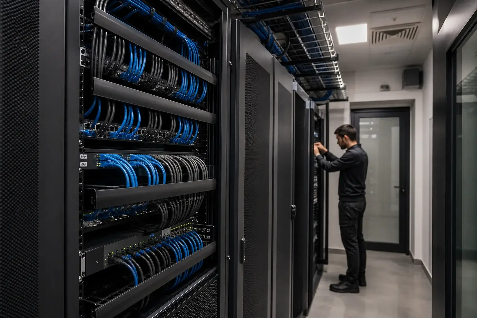 Düzenli network rack ve data kablolama altyapısı