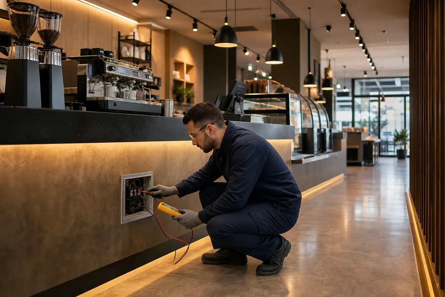 İstanbul’da modern kafe için elektrik ve aydınlatma kurulumu